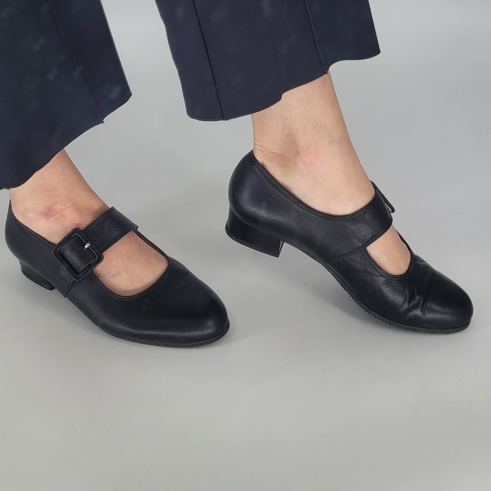 beautifeel womens leather Mary jane small heel ballerina shoes size 40 8.5 - 9